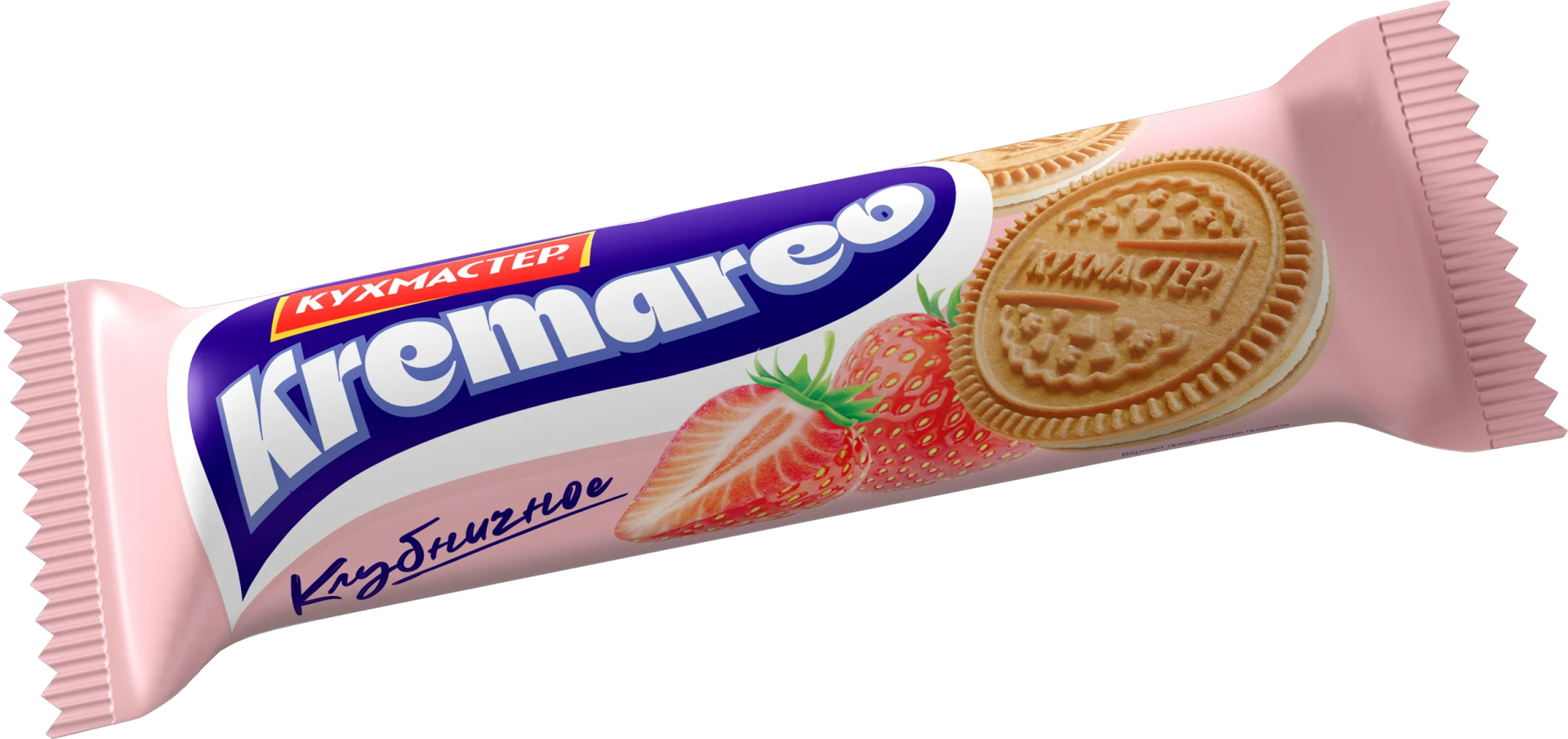 Печенье Кухмастер Kremareo с клубничной начинкой сахарное 100 г