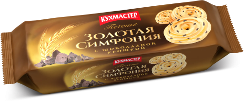 Печенье  Кухмастер "Золотая симфония с шоколадной крошкой" сдобное 230г.
