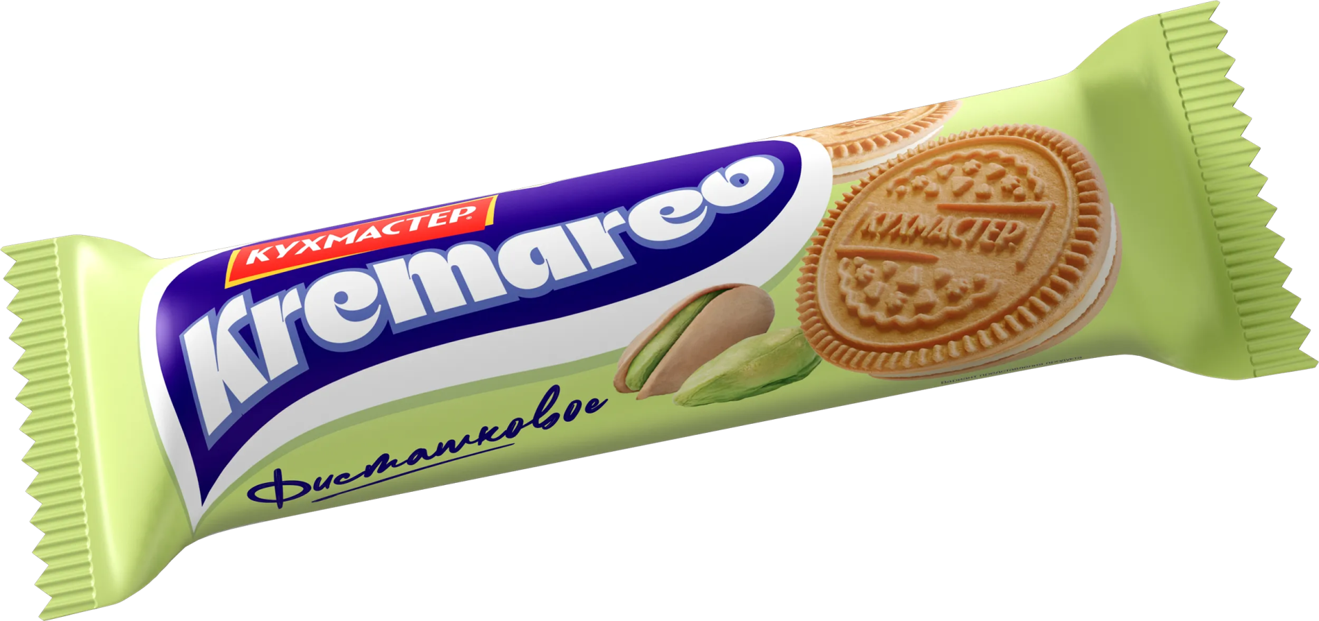 Печенье Кухмастер Kremareo с фисташковой начинкой сахарное 100 г